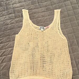 Future collective Beige Knit Tank Top. Small